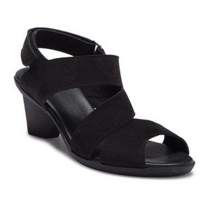 Arche‎ Black Enorya Suede Comfort Strappy Ankle Strap Sandal Shoes 10